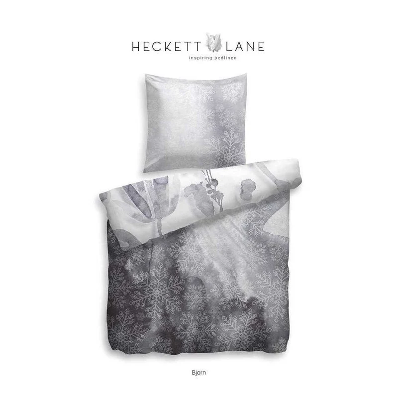 HnL Satin Wende Bettwäsche Schneeflocken Weiss Bjorn