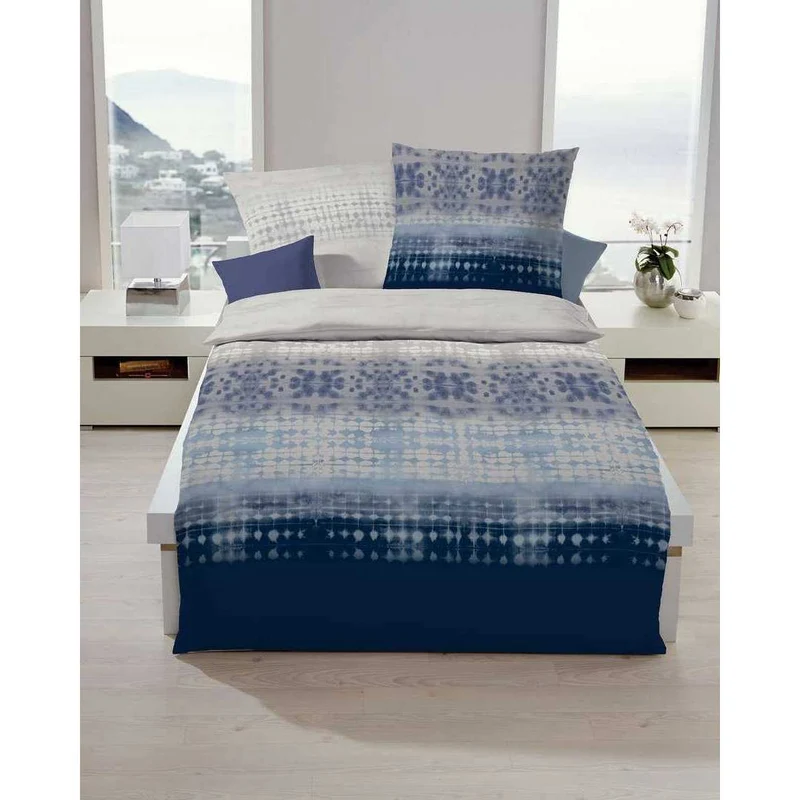 Kaeppel Satin Bettwäsche Sweet Home Embrace Farbverlauf Blau