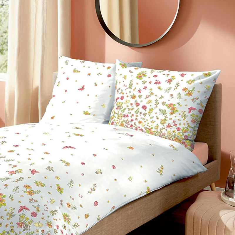 Bettwäsche Mako Satin Annabell Mehrfarbig mit Blumenmuster 135 x 200 cm