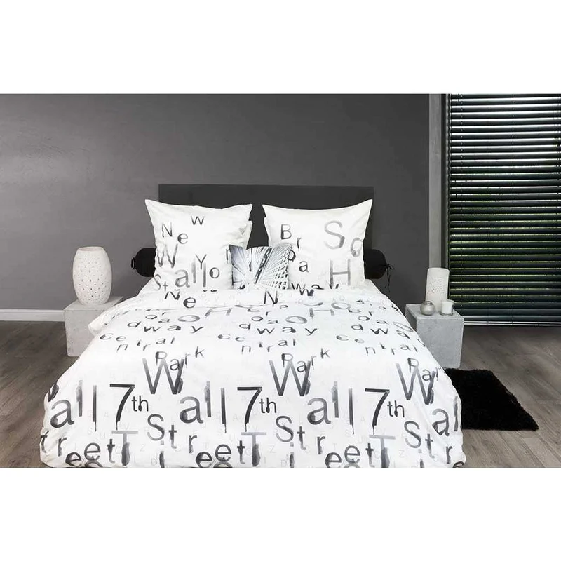 HnL Satin Bettwäsche Wallstreet 135x200 cm + 80x80 cm Weiß