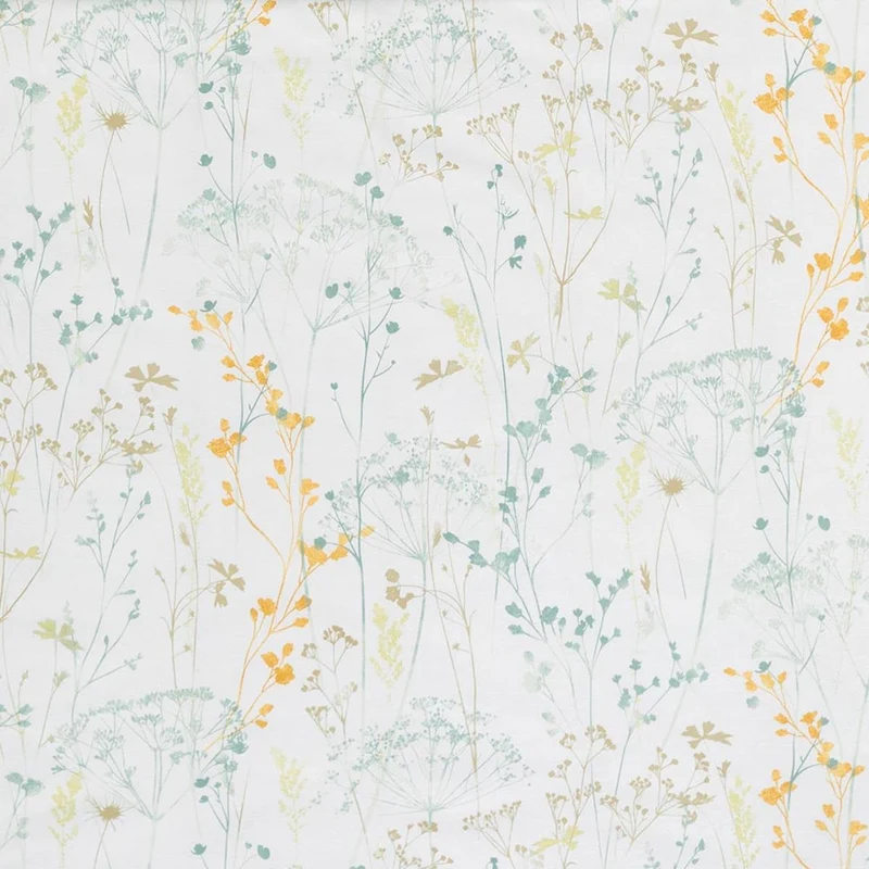 Bettwäsche Interlock Jersey Nadine Grün mit floralem Muster 135 x 200 cm