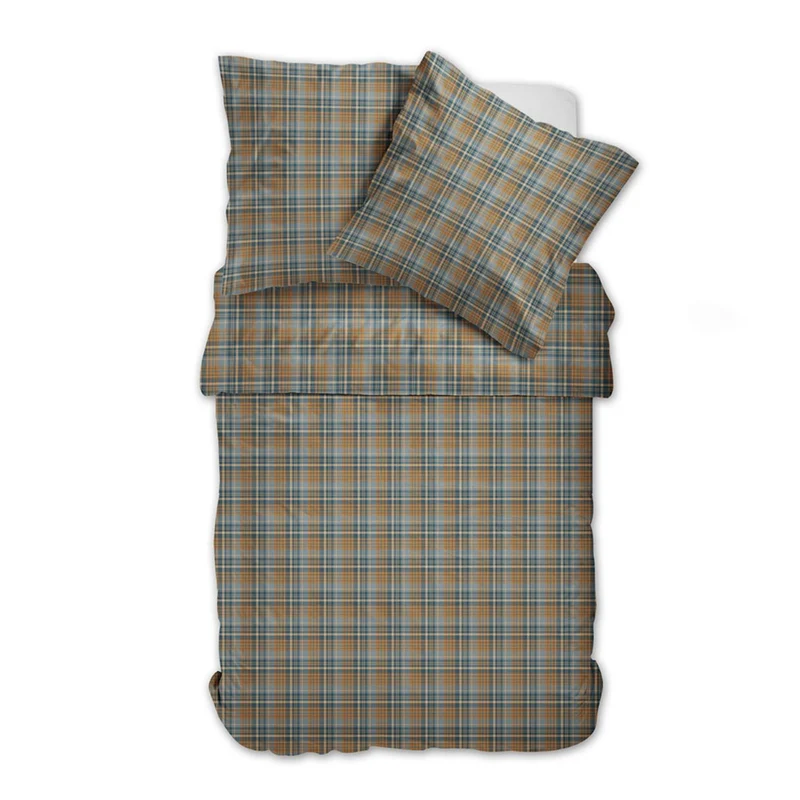 Bettwäsche Flanell Mehrfarbig mit Karomuster 135 x 200 cm