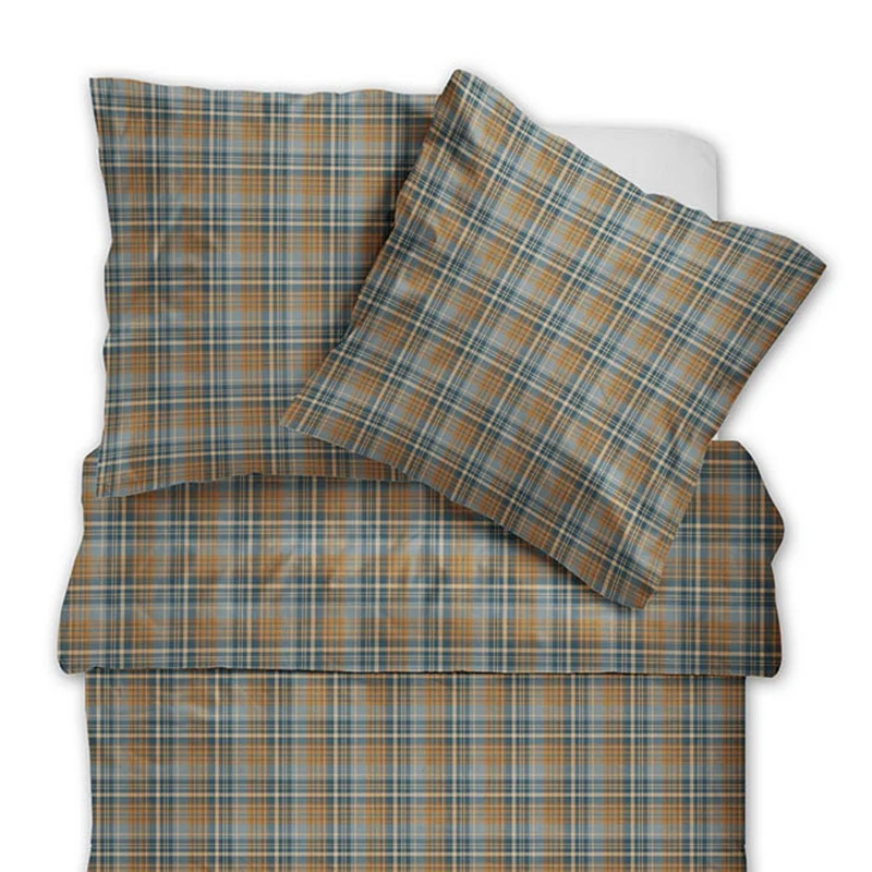 Bettwäsche Flanell Mehrfarbig mit Karomuster 135 x 200 cm