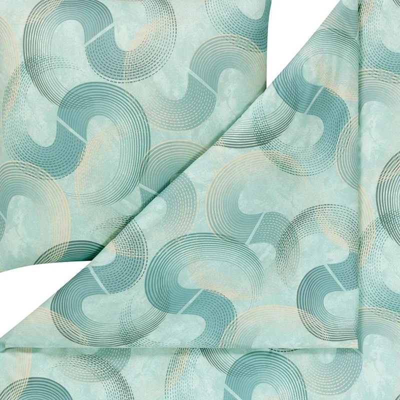 Bettwäsche Interlock Jersey Tobias Mint mit Wellenmuster 135 x 200 cm