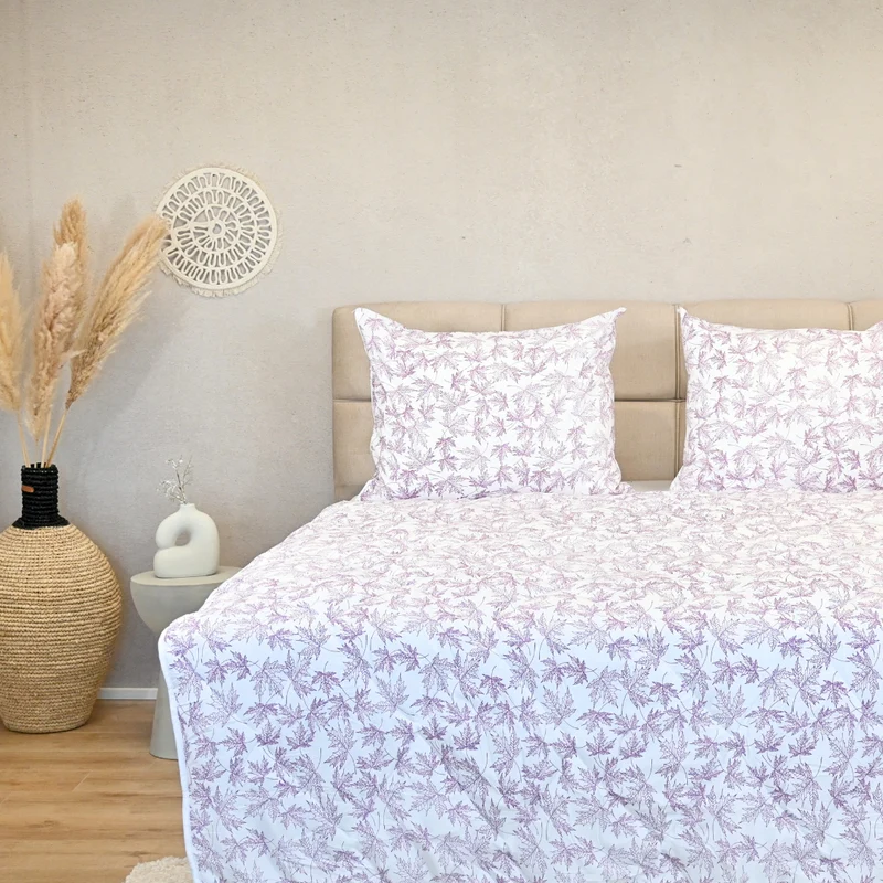 HappyBed Dekbed | Violet Leaves | Voor het hele jaar
