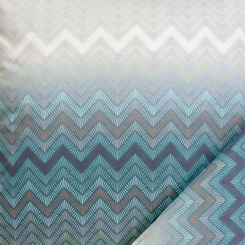 Bettwäsche Interlock Jersey Luna Grün mit Zickzackmuster 155 x 220 cm