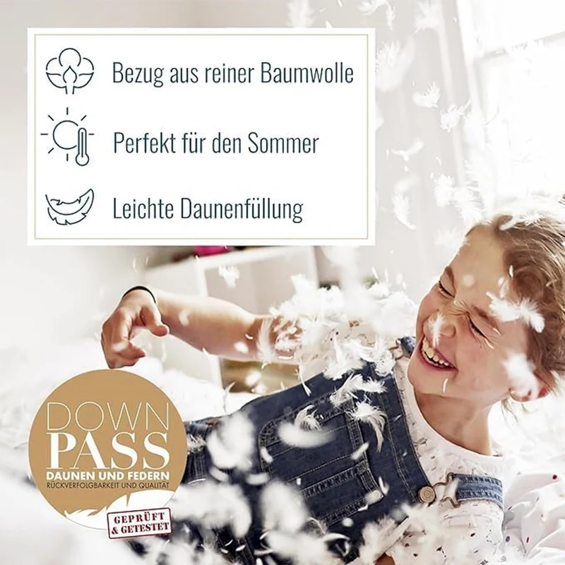 Daunendecke 155 x 220 cm Sommer 60% Daunen