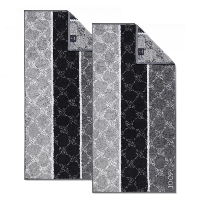 2er Handtuch-Set 50 x 100 cm Cornflower Stripes Schwarz