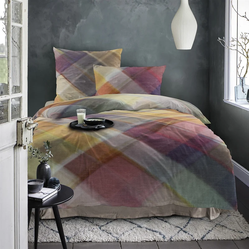 Bettwäsche Flausch Cotton Zobel Mehrfarbig mit Karomuster 135 x 200 cm