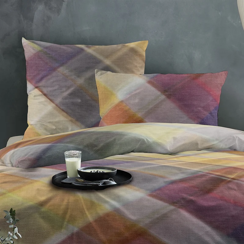 Bettwäsche Flausch Cotton Zobel Mehrfarbig mit Karomuster 135 x 200 cm