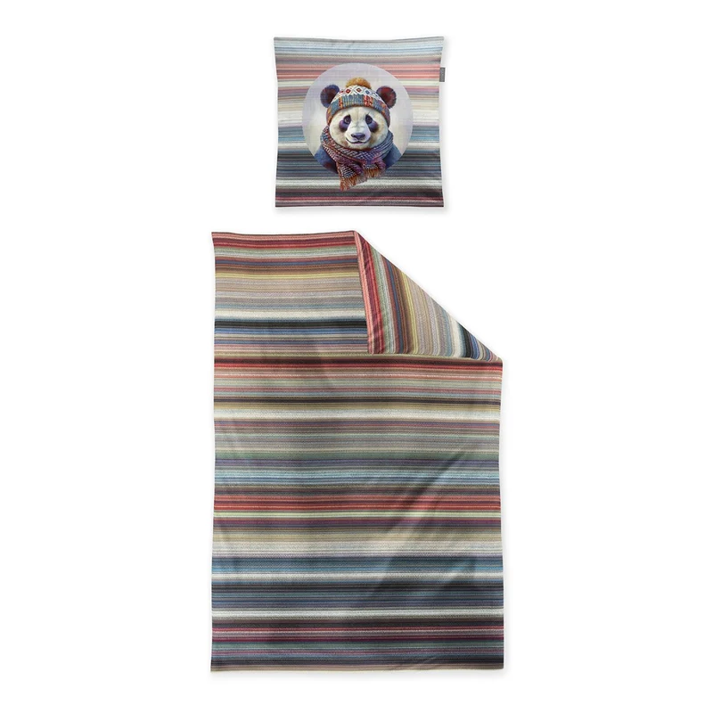 Bettwäsche Flausch Cotton Zobel Mehrfarbig mit Streifenmuster 135 x 200 cm