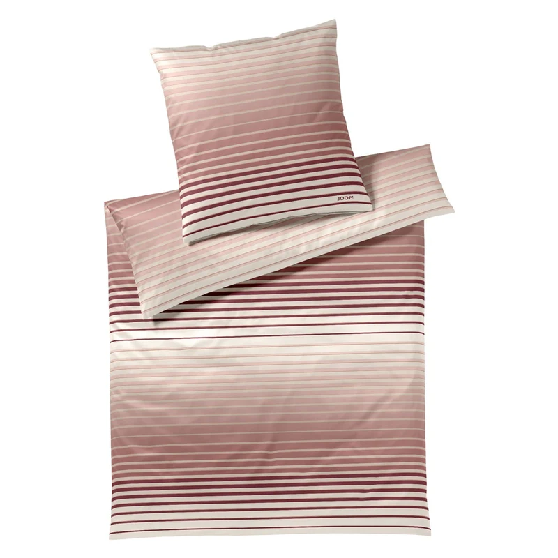 Bettwäsche Mako Satin Shutter Puder mit Streifenmuster 135 x 200 cm