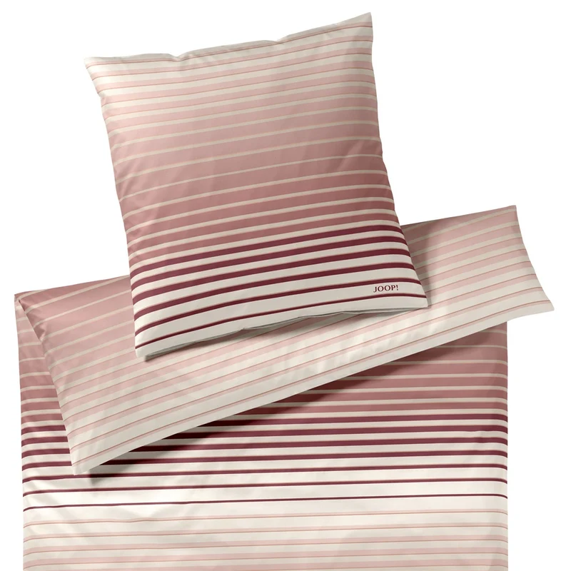 Bettwäsche Mako Satin Shutter Puder mit Streifenmuster 135 x 200 cm