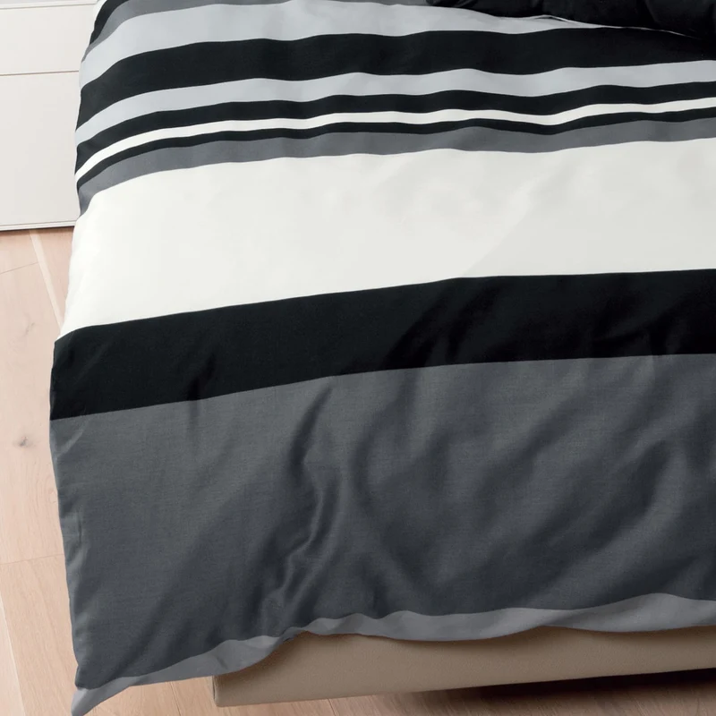 Bettwäsche Mako Satin J.D Weiß mit Streifenmuster 135 x 200 cm, 155 x 220 cm, 200 x 200 cm