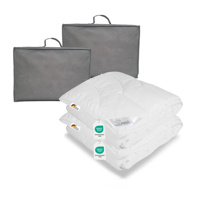 Winterbettdecke 135 x 200 cm 2er-Set warm Klimafaser