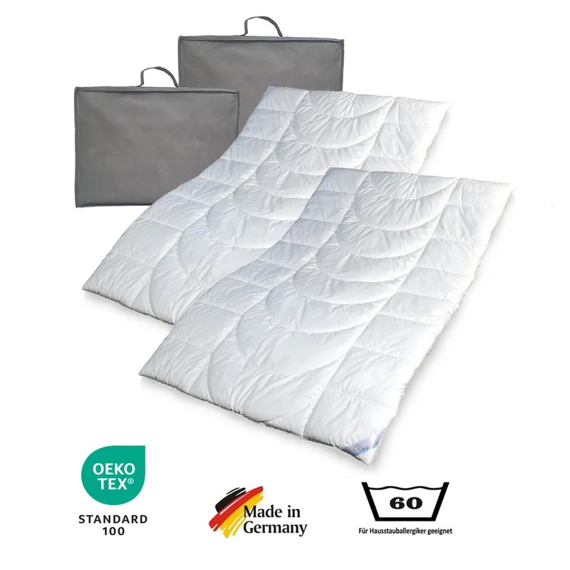 Winterbettdecke 135 x 200 cm 2er-Set warm Klimafaser
