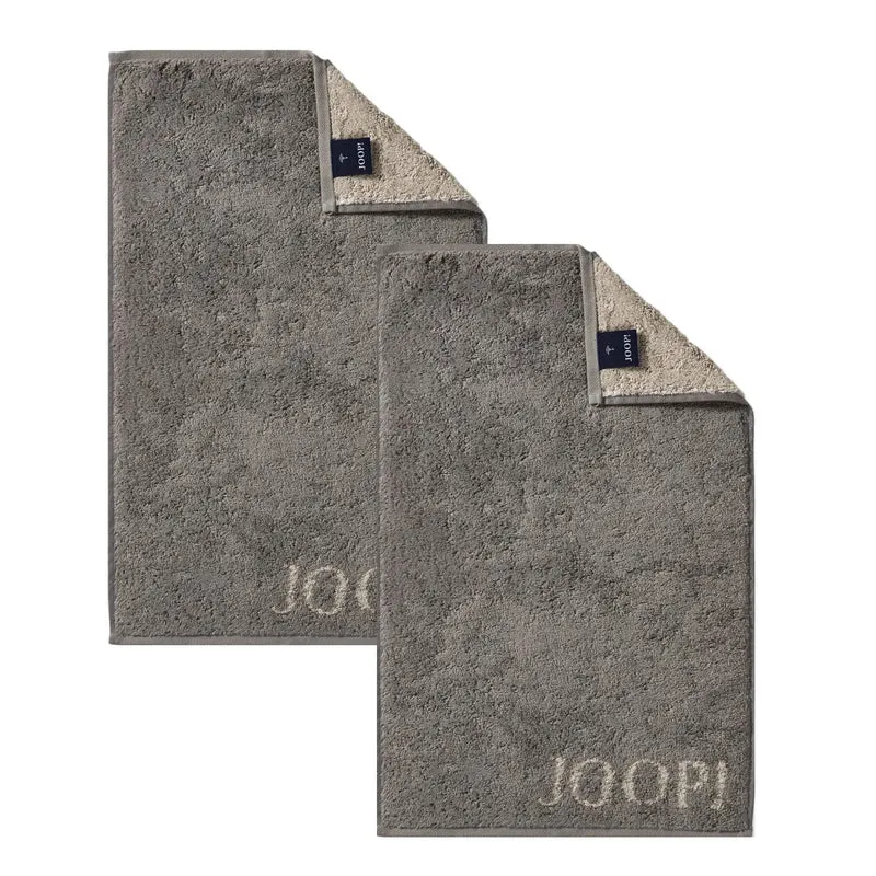 2er Gästetuch-Set 30 x 50 cm Classic Graphit Taupe