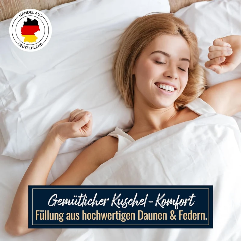 Kopfkissen 660g neue 30% Daunen 70% Federn medium Daunenpass 40x80