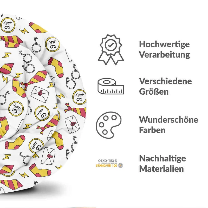 Therapiedecken Bettwäschen Set Weiß Zauberei Schule