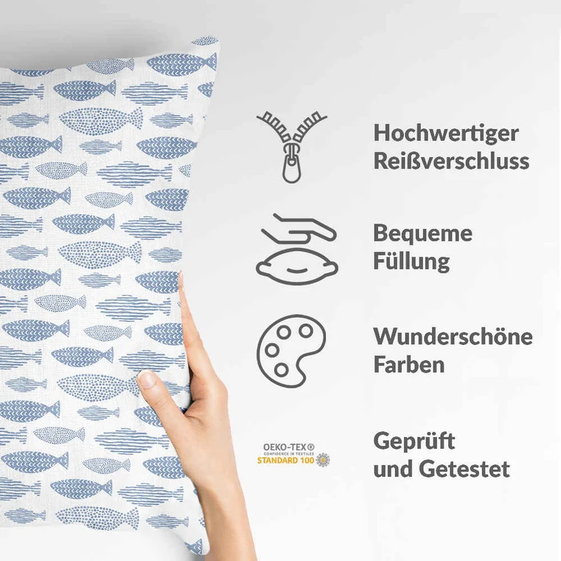 Gesundheitskissen blaue Fische