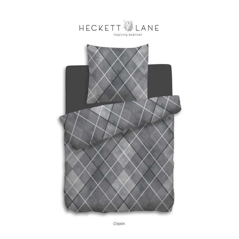 HnL Flanell Bettwäsche Streifen Kasten Crispin Grau 135x200 cm + 80x80 cm