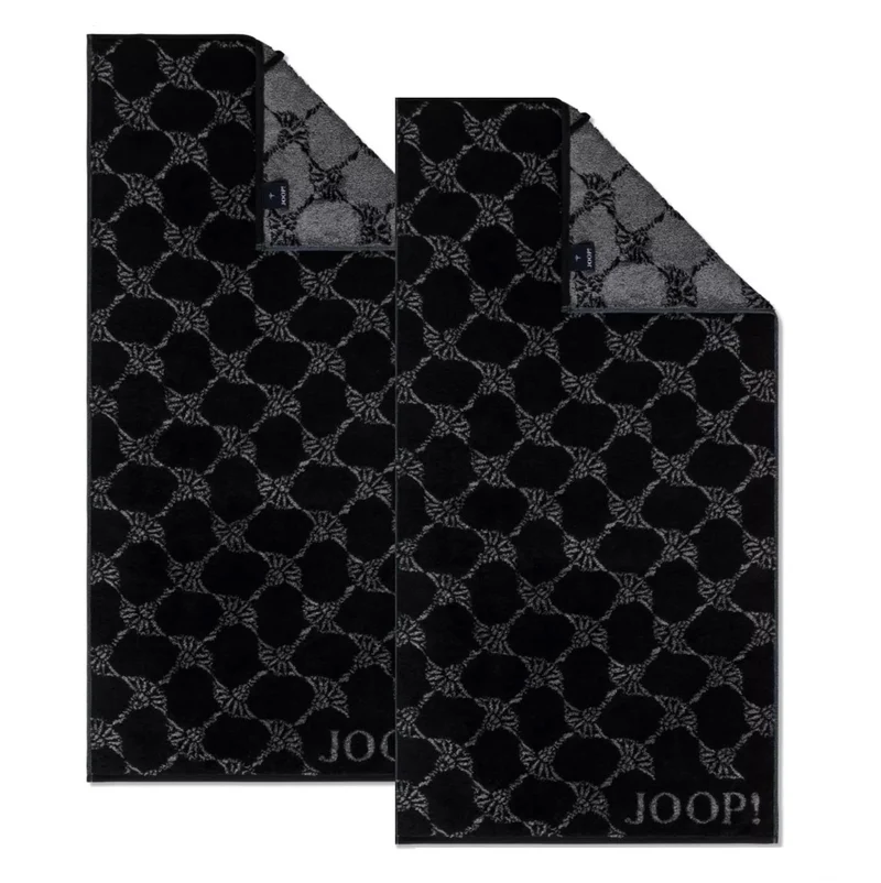 2er Handtuch-Set 50 x 100 cm Cornflower Schwarz