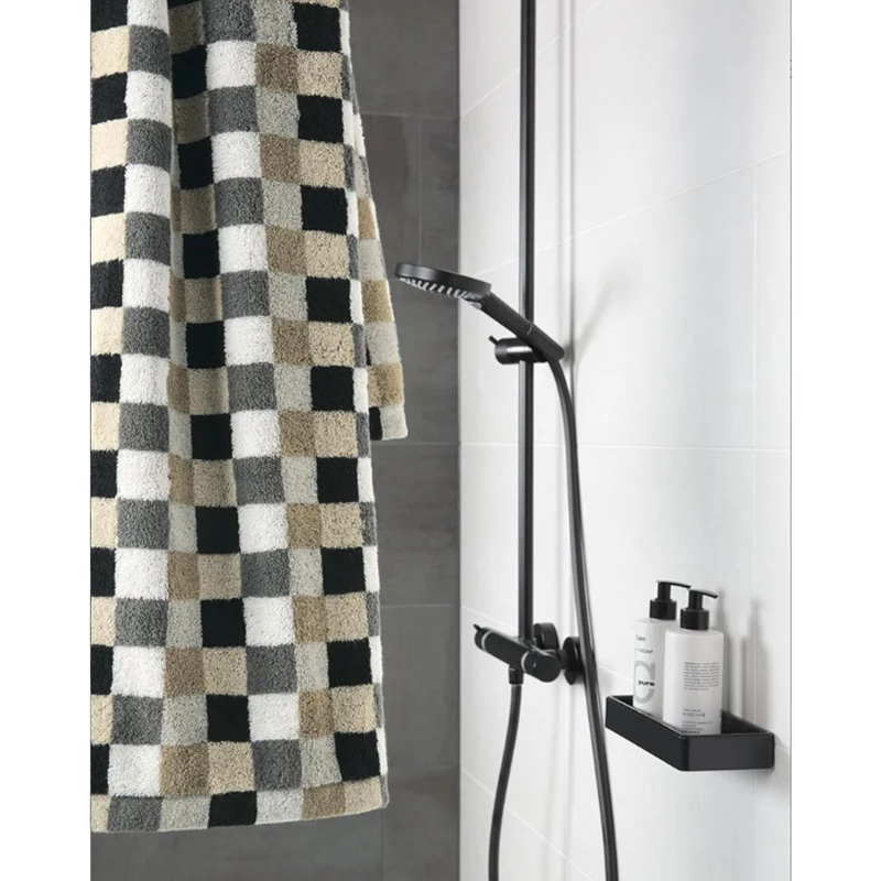Handtuch-Serie Life Style Kariert Kiesel