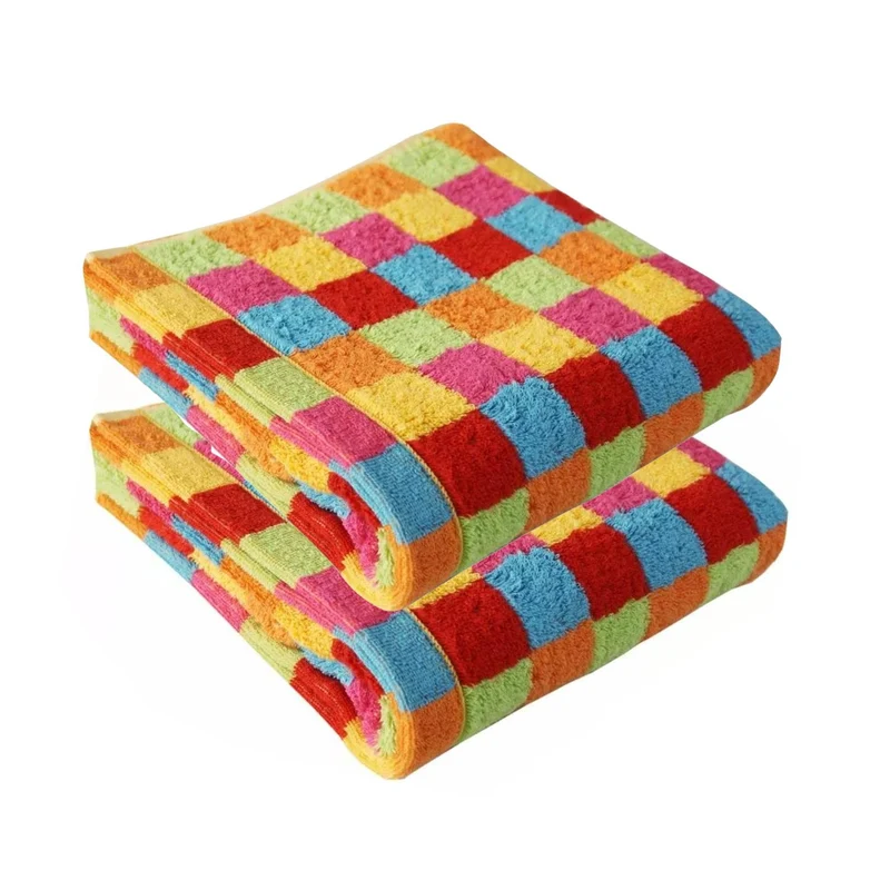 2er Handtuch-Set 50 x 100 cm Life Style Kariert Mehrfarbig