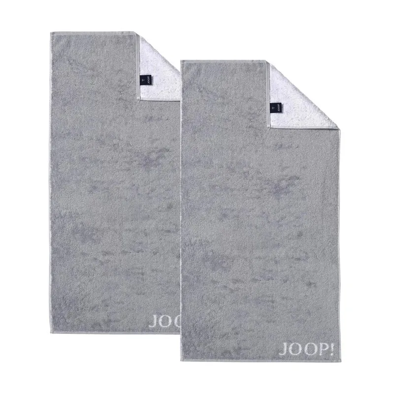 2er Handtuch-Set 50 x 100 cm Classic Silber Grau