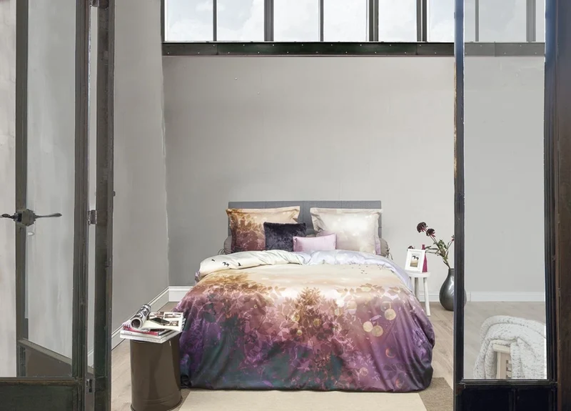 HnL Satin Bettwäsche Blätter Vögel Fairy Modern Rose