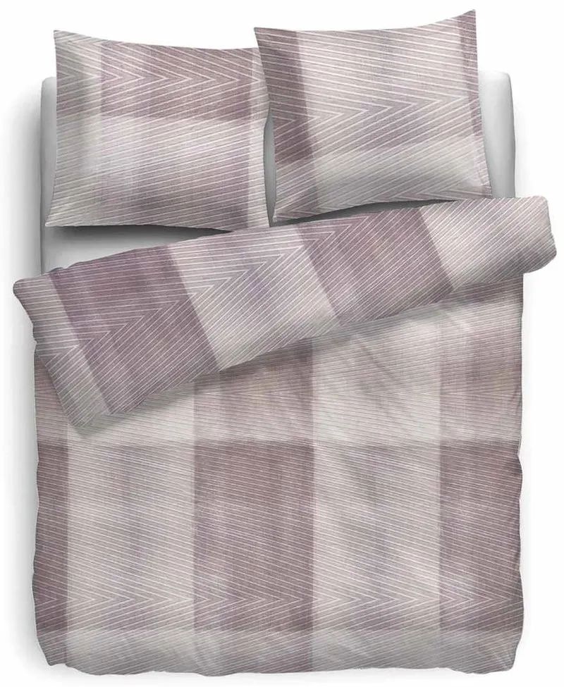 HnL Satin Bettwäsche Arras Karo Taupe