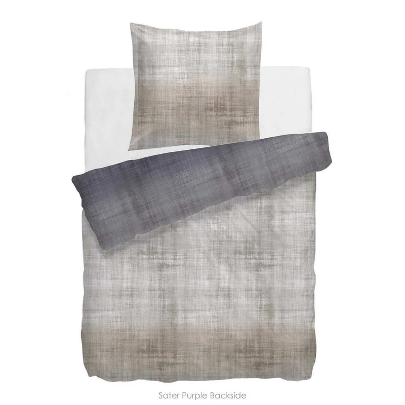 HnL Velvet Touch Satin Bettwäsche Gestreift Violett Blau Sater