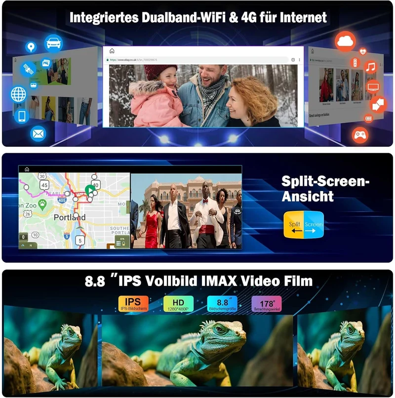 Qualcomm 8-Kern 8GB+128GB Erisin Android 16 Autoradio Bluetooth GPS Navi für BMW E60 E61 E63 E64 E90