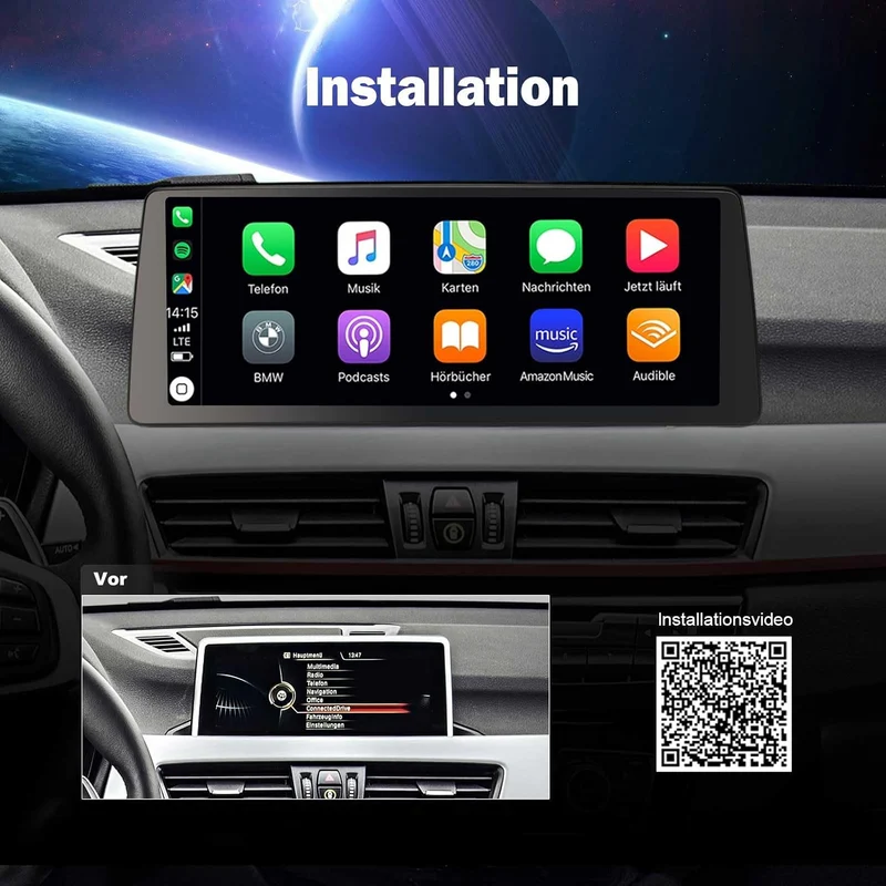 Erisin Qualcomm 12,3 Zoll Android 16 Autoradio Bluetooth für BMW X1 F48