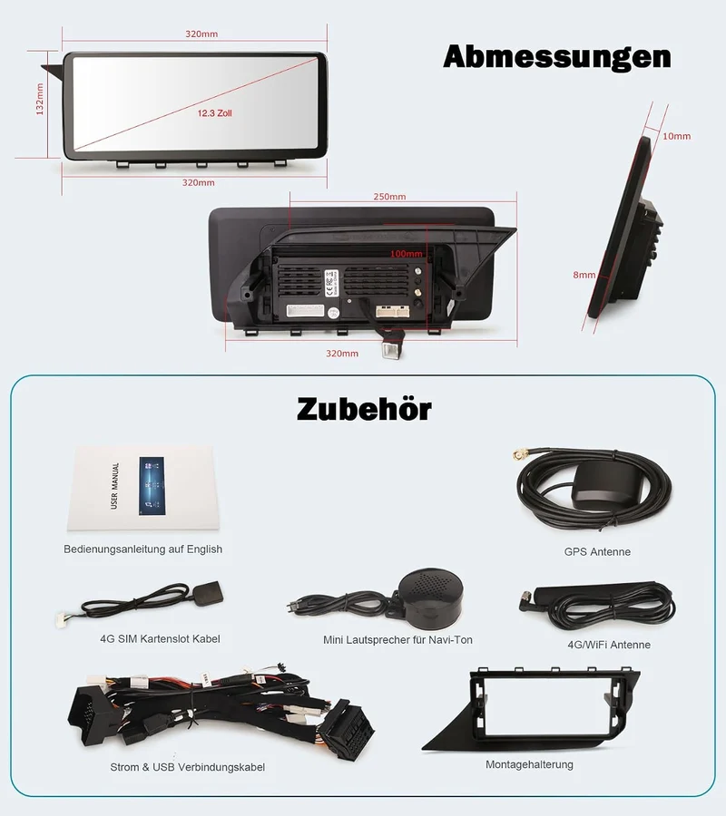 Erisin 12,3 Zoll Android 16 Autoradio für Mercedes Benz GLK X204 2009-2012 NTG 4.0, Qualcomm Snapdra