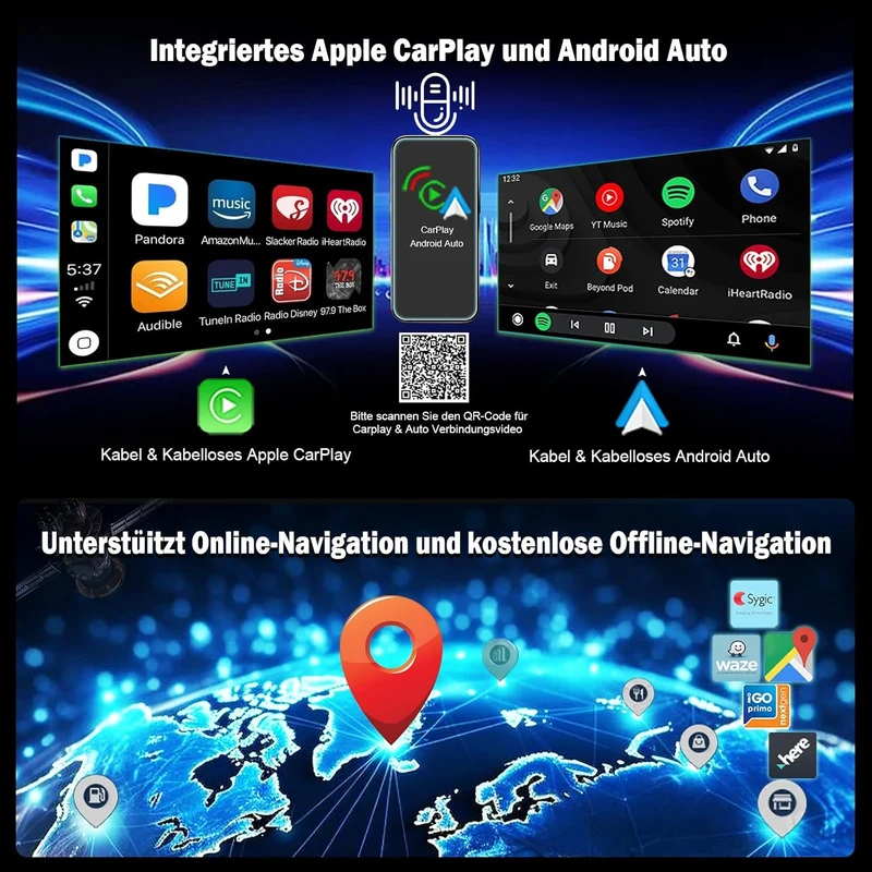 Erisin 8GB+128GB Qualcomm 8-Kern Android 16 Autoradio GPS Navi für Mercedes C-Klasse W203 CLC Klasse