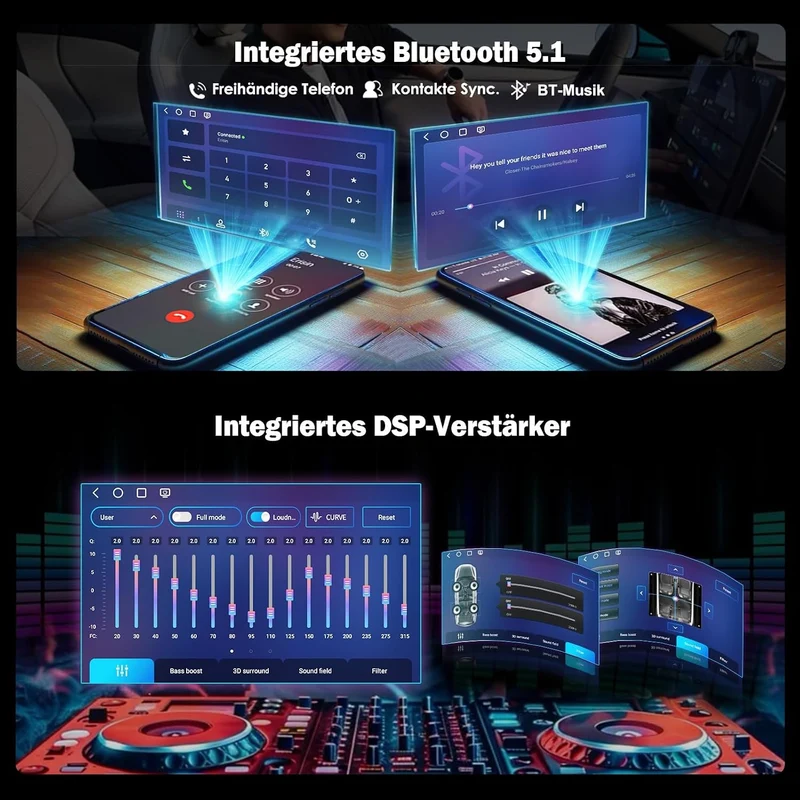 Erisin 8GB+128GB Qualcomm 8-Kern Android 16 Autoradio GPS Navi für Mercedes C-Klasse W203 CLC Klasse
