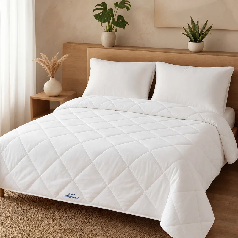 Simple Sleep™ Die schnelltrocknende 2-in-1 Bettdecke, die Bettwäsche überflüssig macht.