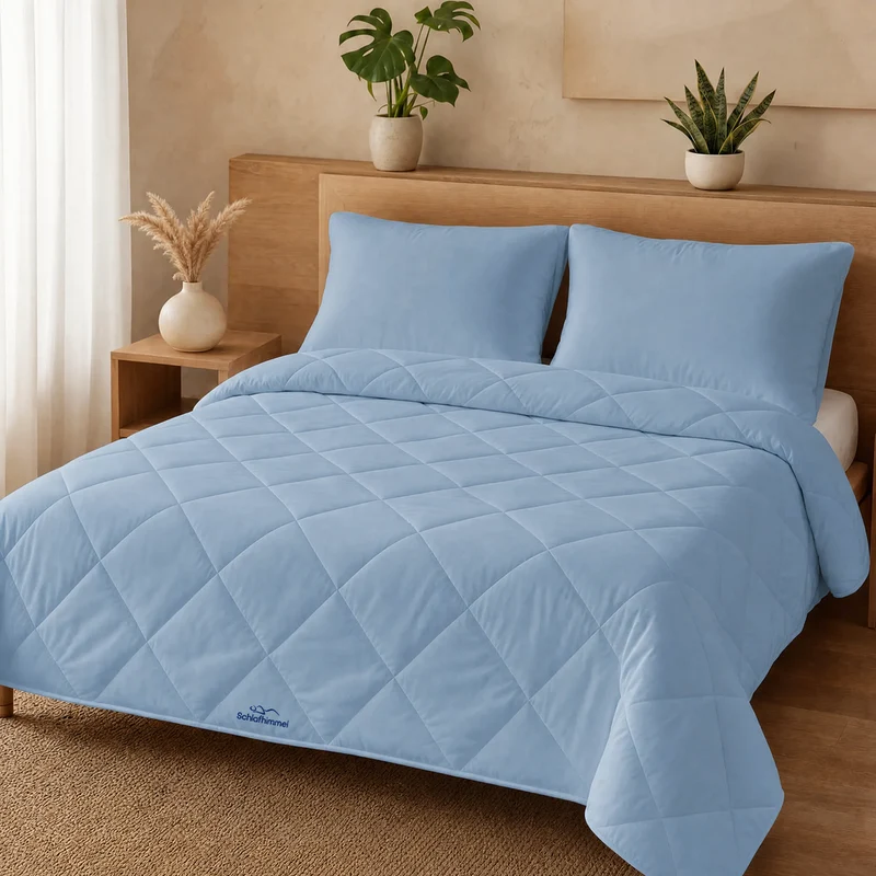 Simple Sleep™ Die schnelltrocknende 2-in-1 Bettdecke, die Bettwäsche überflüssig macht.