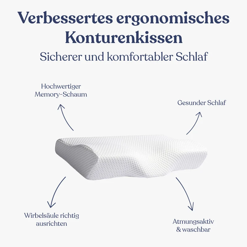 Orthopädisches Schlafkissen aus Memoryschaum für Seitenschläfer