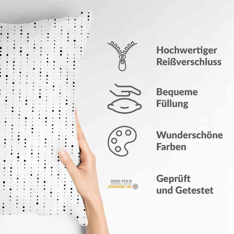 Gesundheitskissen Weiß mit schwarzen Punkten