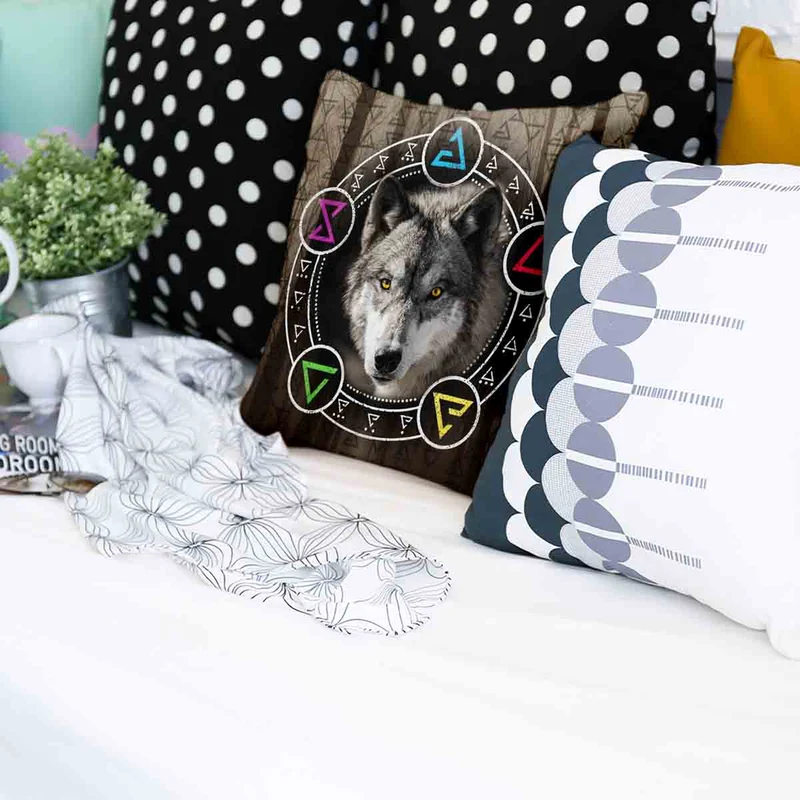 Gesundheitskissen Braun mit Wolf