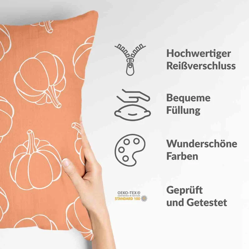 Gesundheitskissen Orange mit Kürbis