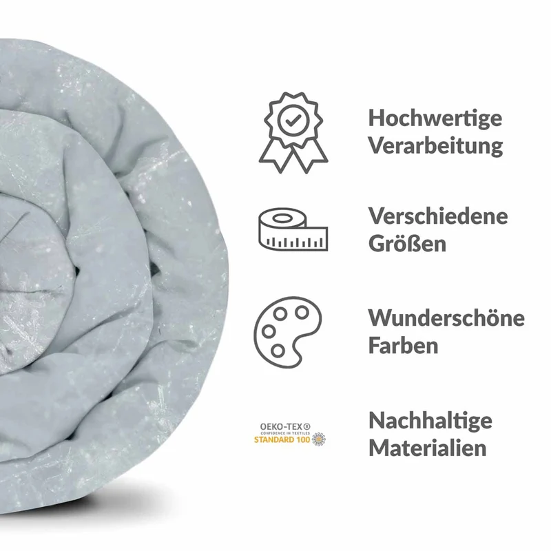 Therapiedecken Bettwäschen Set Grau mit Schneeflocken