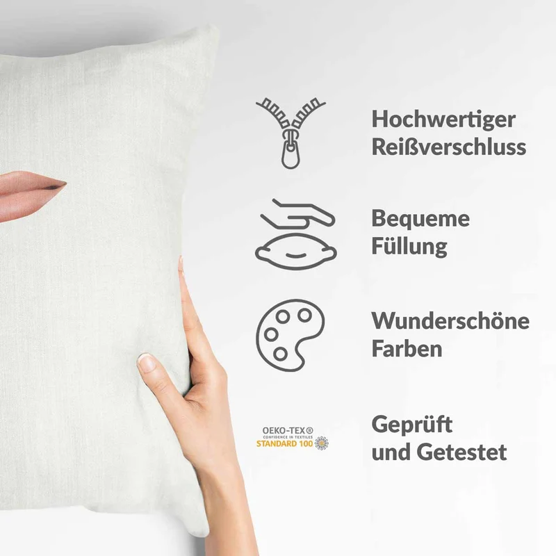 Gesundheitskissen Weiß mit Lippen