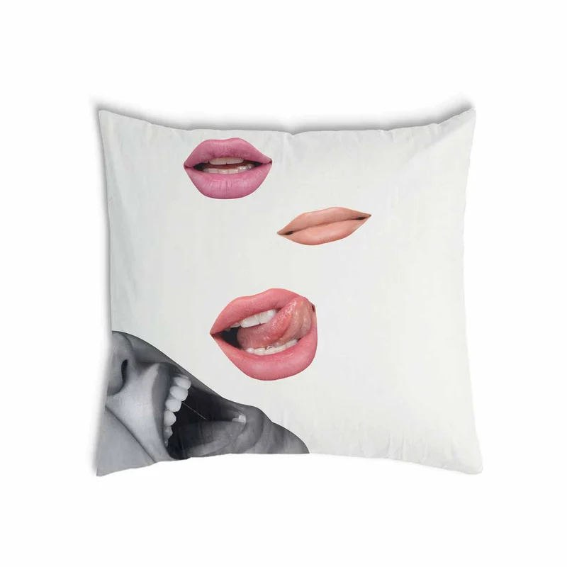 Gesundheitskissen Weiß mit Lippen