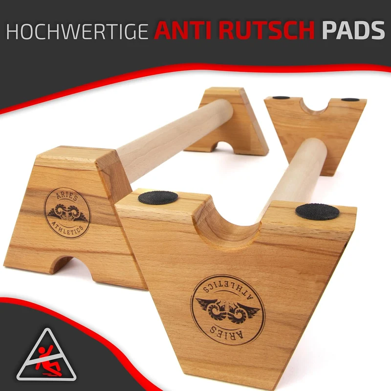 Midletts Liegestützgriffe aus Holz mit extra langen Griffen für Calisthenics/Yoga/Krafttraining – Ha