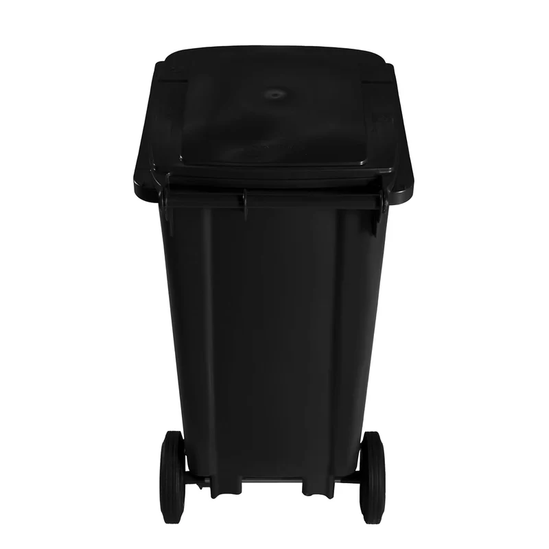 Hardwex Mülltonne mit 2 Rädern und Deckel, Müllgrossbehälter, Abfalltonne, Mülleimer, Volumen: 120 L