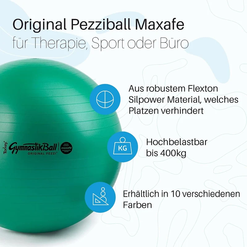 PEZZI Original Gymnastikball MAXAFE Ø 42 cm bis 75 cm Sitzball Gymnastik Sport Ball Büro Fitness Reh