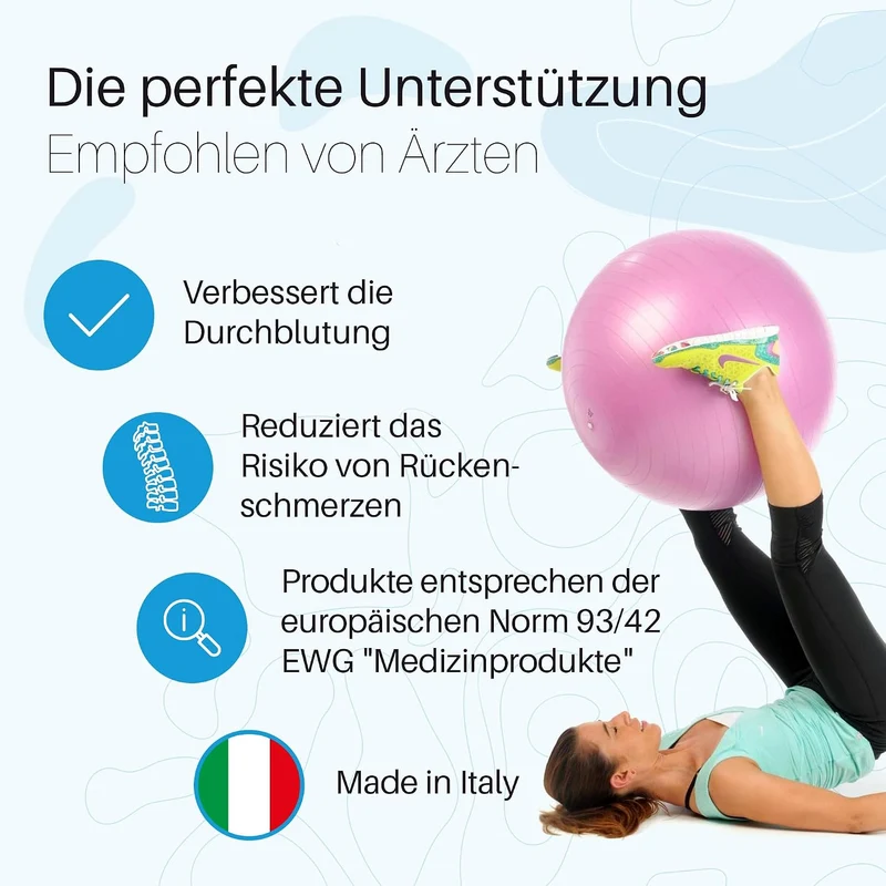 PEZZI Original Gymnastikball MAXAFE Ø 42 cm bis 75 cm Sitzball Gymnastik Sport Ball Büro Fitness Reh
